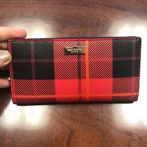 NEW KATE SPADE WOODLAND PLAID WALLET